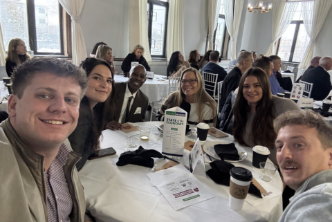 Austin's table at breakfast